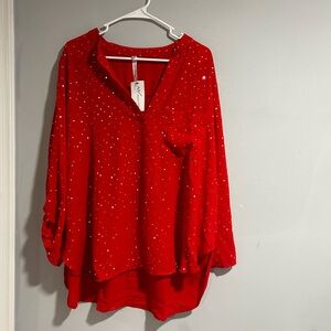 NWT NY Collection Womens Plus Embellished blouse